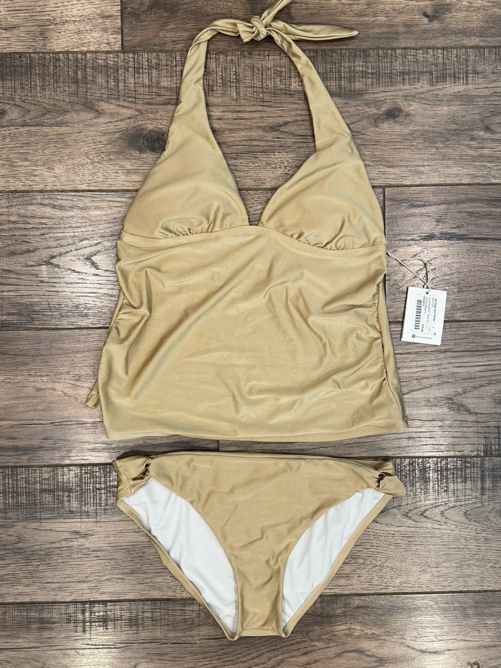 NEW Carve Design Gold Shimmer Alexandra Tankini tags Laguana Bottom no tag Large